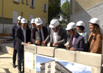 Pose de la première pierre de la future maison médicale de Carcassonne :
