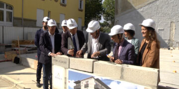 Pose de la première pierre de la future maison médicale de Carcassonne :